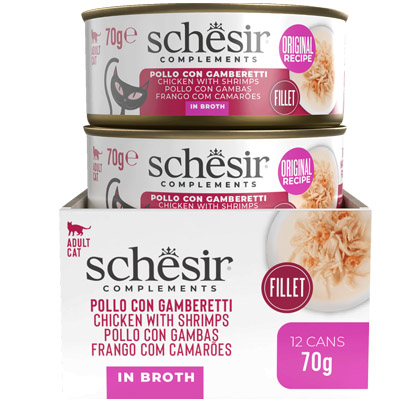 Schesir Cat Complements Kuracie a krevety vo vyvare 70g obsah